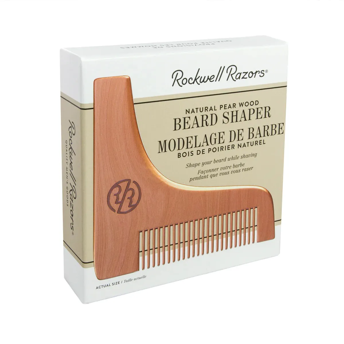 Rockwell natural pear wood beard shaper