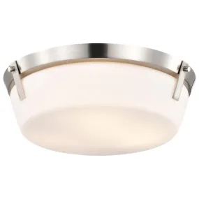 Rowen 15 in. 3 lights Flush Mount Light Brushed Nickel Finish