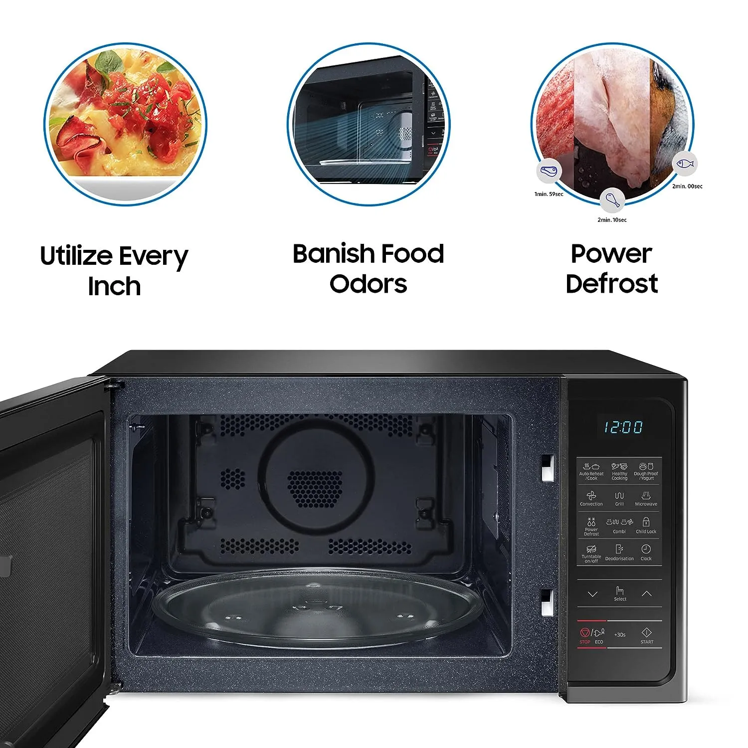 Samsung MC28A5013AK/TL 28L, Convection Microwave Oven with Curd Making( Black)