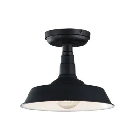 SCACCHI 1 LIGHT FLUSH CEILING MOUNT, DARK GREY