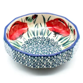 Shallow Little Bowl 8 oz in Polish Poppy