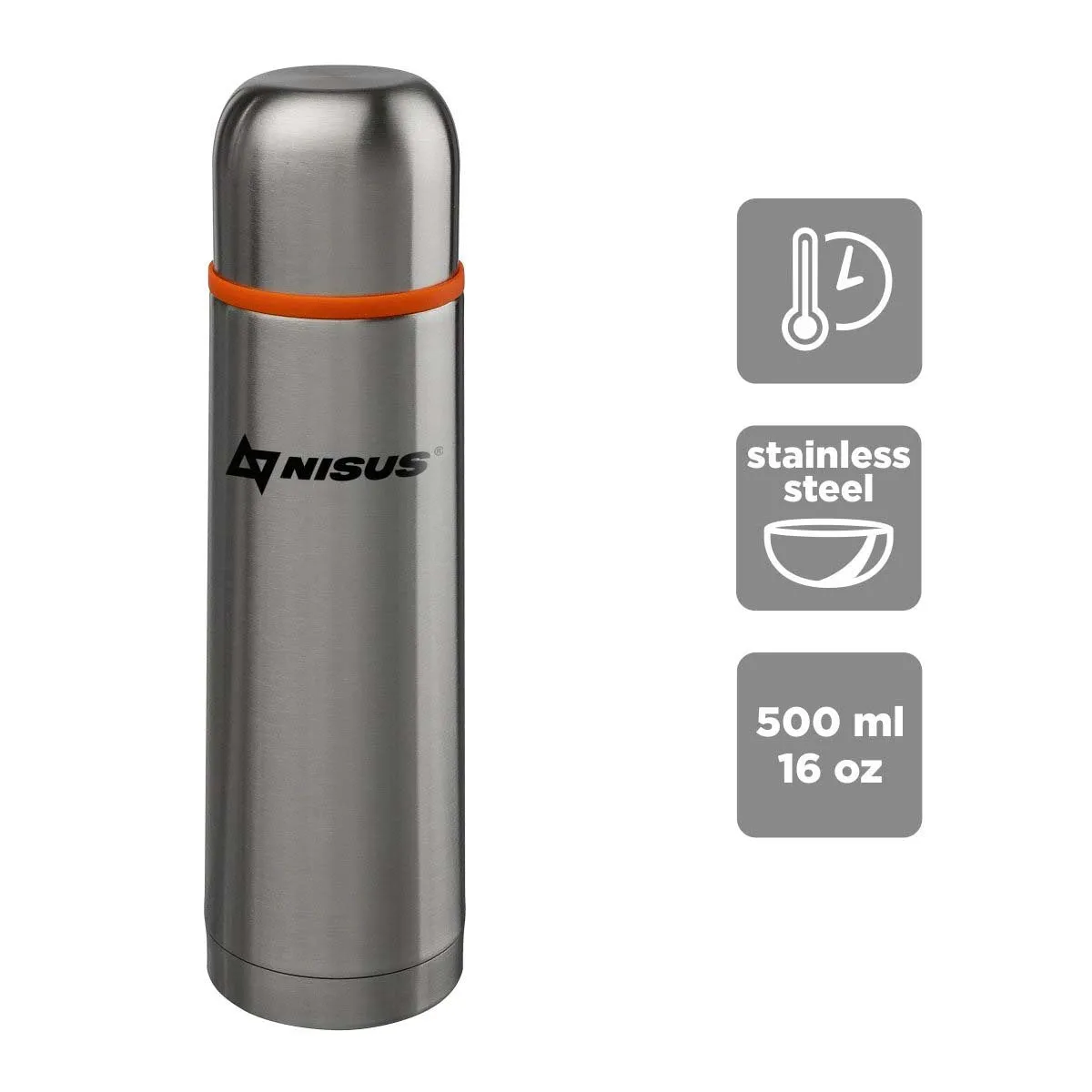 Small Stainless Steel Vacuum Flask with Lid Cup, 16 oz