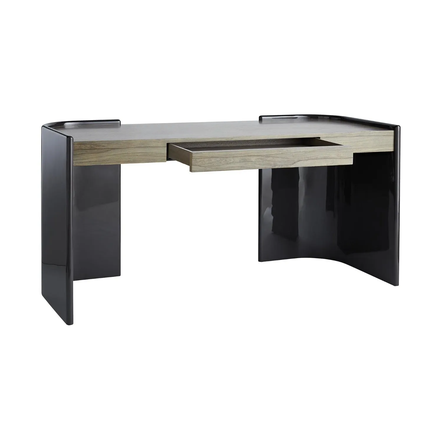 Smoke Black and Chateau Grey Curved Desk