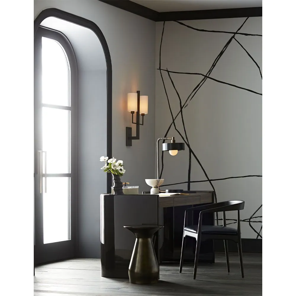 Smoke Black and Chateau Grey Curved Desk