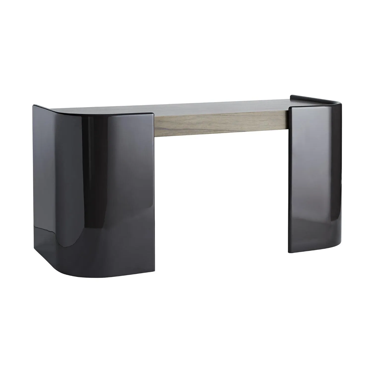 Smoke Black and Chateau Grey Curved Desk