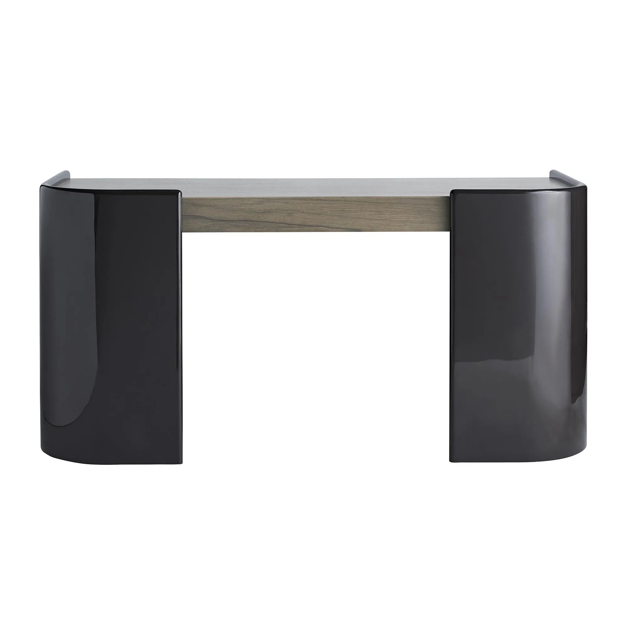 Smoke Black and Chateau Grey Curved Desk