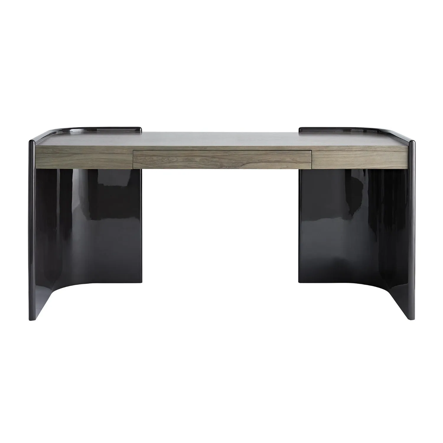 Smoke Black and Chateau Grey Curved Desk