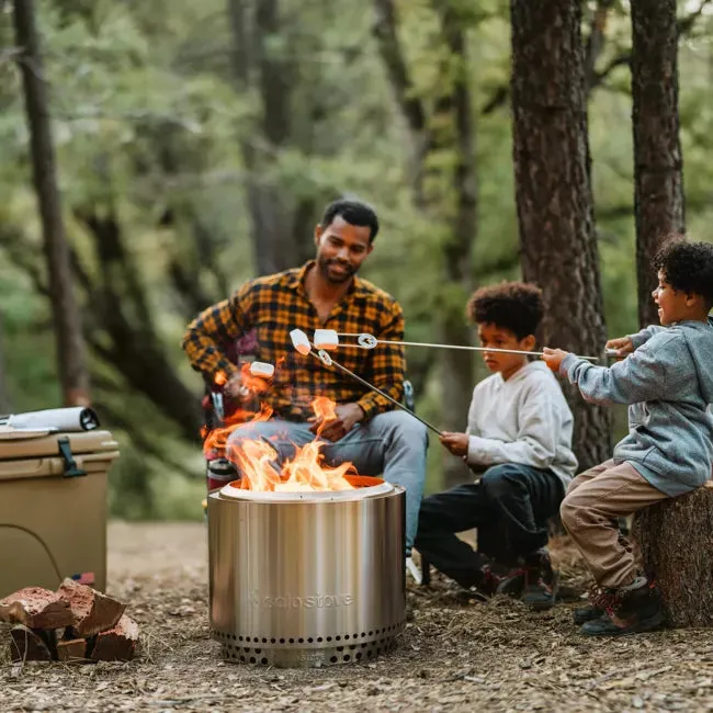 Solo Stove Stainless Steel Bonfire Backyard Bundle 2.0 - Portable &amp; "Smokeless"