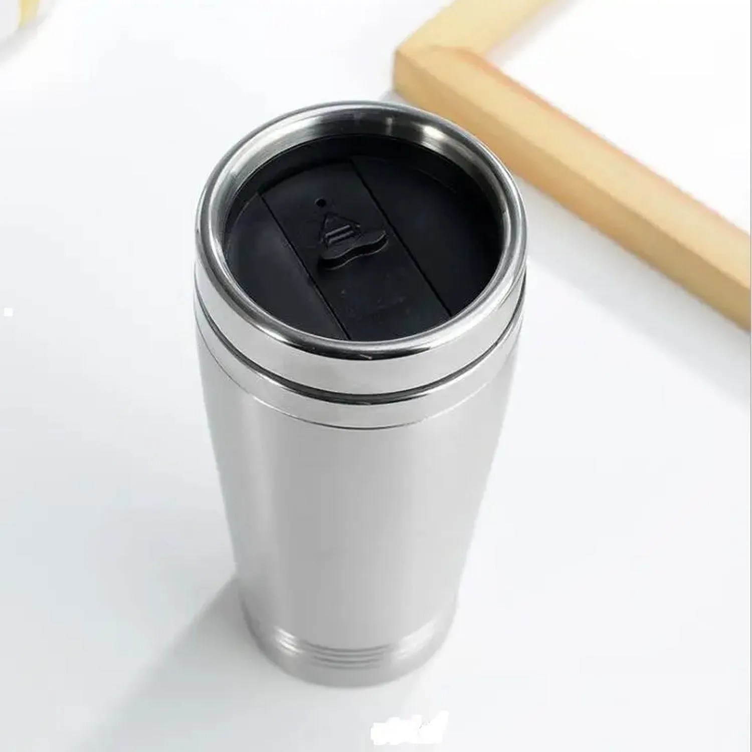 Stainless Steel Vacuum Glass Insulated Glass Coffee Cups (With Lid & Handle / 1 pc)