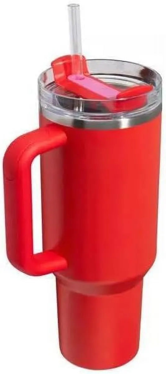 Stanley Cup 40oz with handle Stainless Steel Vacuum Insulated Tumbler Stanley Dupes Copo Termico Stanley ( Valentine's Day Red )