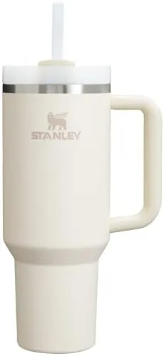 Stanley Quencher H2.0 FlowState Stainless Steel Vacuum Insulated Tumbler with Lid and Straw for Water, Iced Tea or Coffee, Smoothie and More, Cream 2.0, 40oz