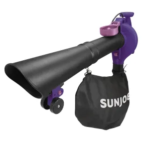 Sun Joe SBJ606E-GA-PRP 4-in-1 Electric Blower | 250 MPH | 14 Amp | Vacuum | Mulcher | Gutter Cleaner (Purple)