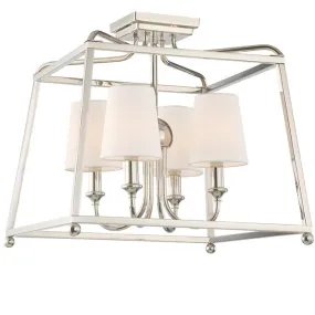 SYLVAN 4 LIGHT CEILING MOUNT, POLISHED NICKEL