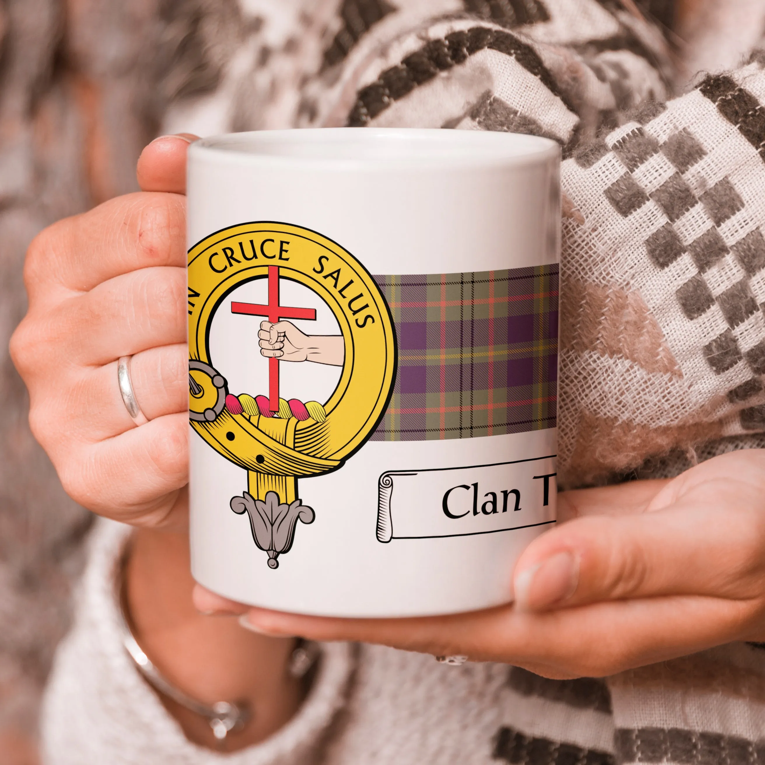 Taylor Clan Crest and Tartan Mug