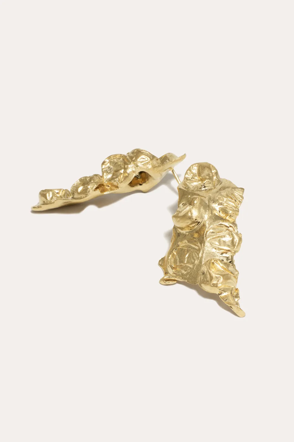 The Bit of Bubble Wrap That Got Stuck in the Vacuum - Gold Vermeil Earrings