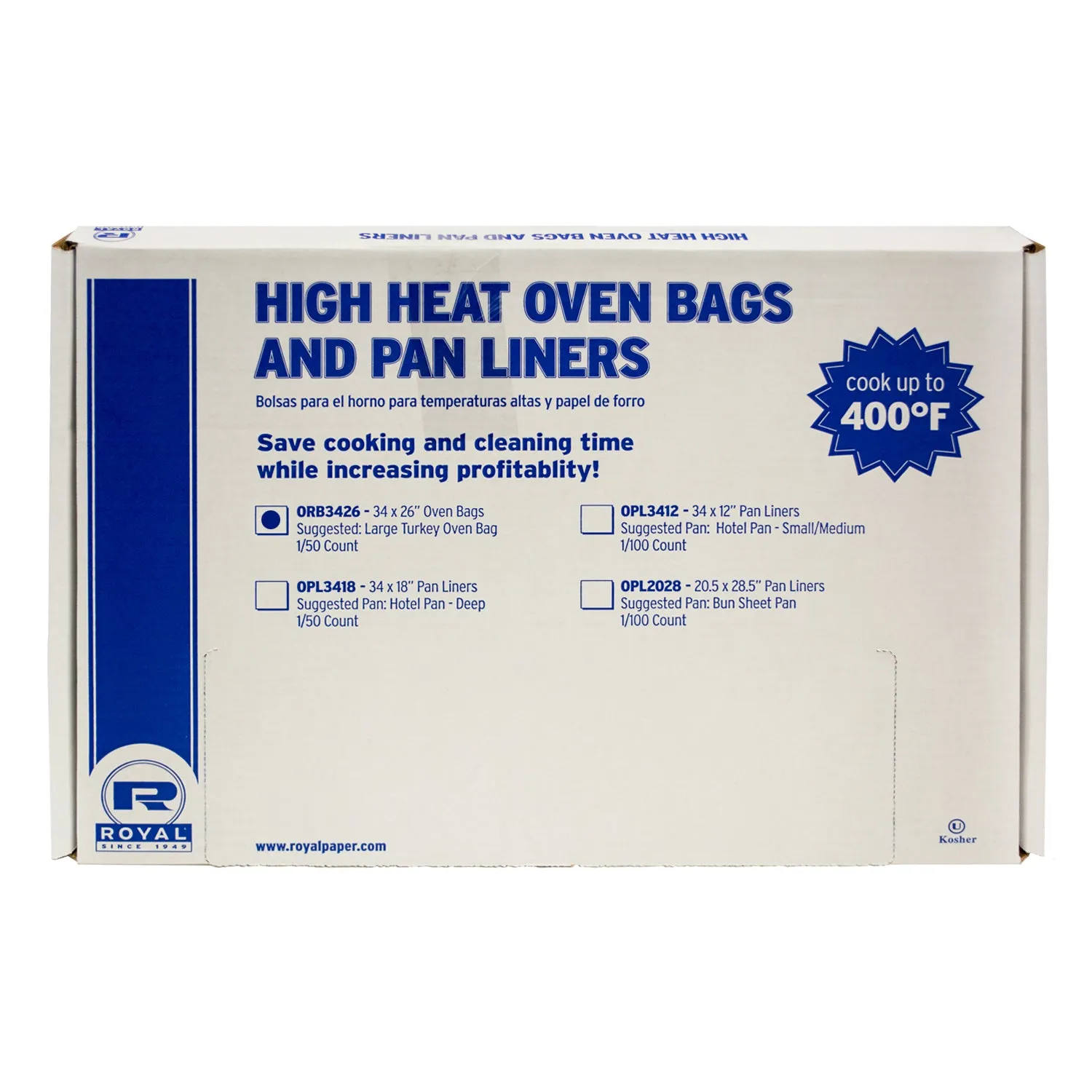 Turkey High Heat 34" x 26" Oven Bags, Case of 50