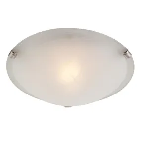 Westinghouse 6629700 1 Light Flush White and Brushed Nickel Finish with White Alabaster Glass