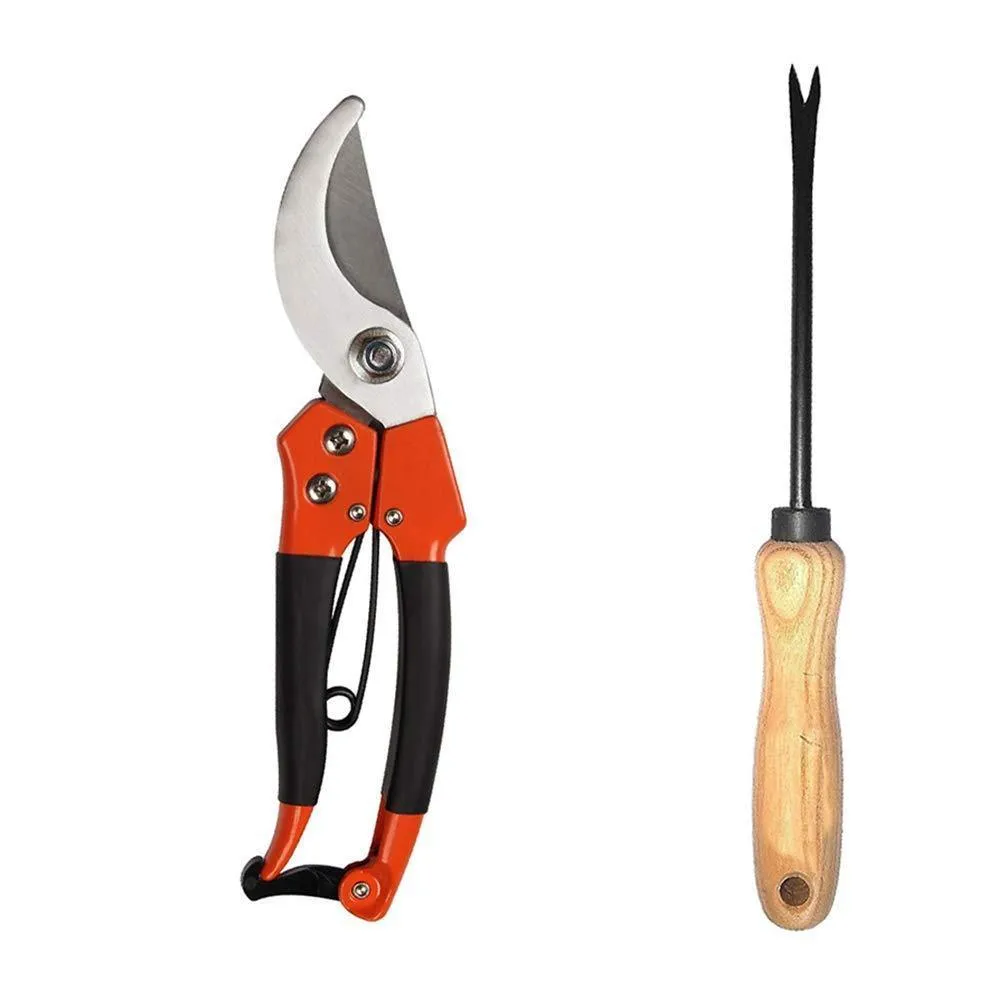 Your Brand Gardening Combo - Tiger Garden Shears Pruners Scissor & & Hand Weeder Straight