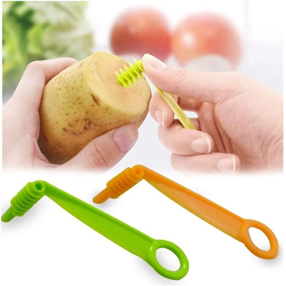 Your Brand Kitchen combo - Manual Fruit Juicer, Vegetables Spiral Cutter, Gas Lighter, Big Tea Strainer Sieve/Chai Chalni with Single sided & Double sided peeler (6 pcs)