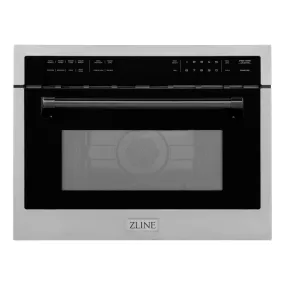 ZLINE Autograph Edition 24 in. 1.6 cu ft. Built-in Convection Microwave Oven in Stainless Steel with Matte Black Accents (MWOZ-24-MB)